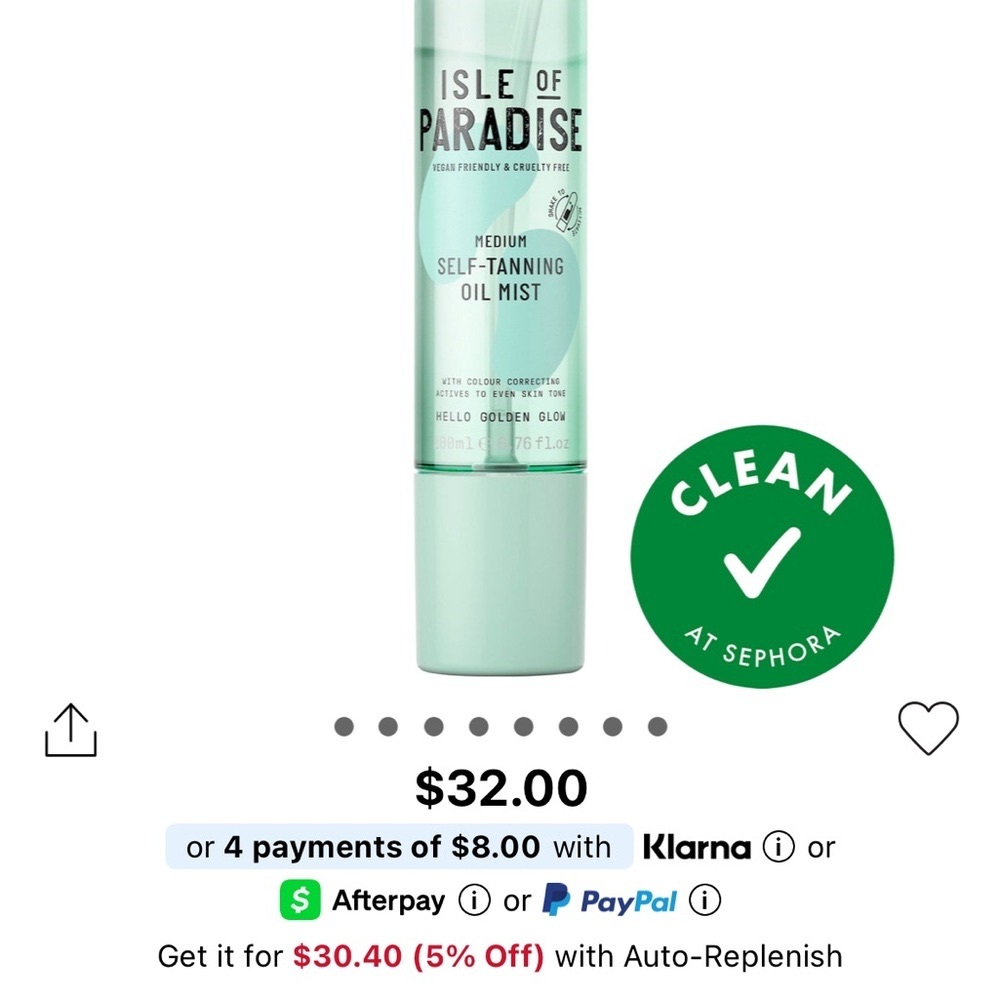 Isle of Paradise Medium Self-Tanning Oil Mist - Aqua (Medium Shade)